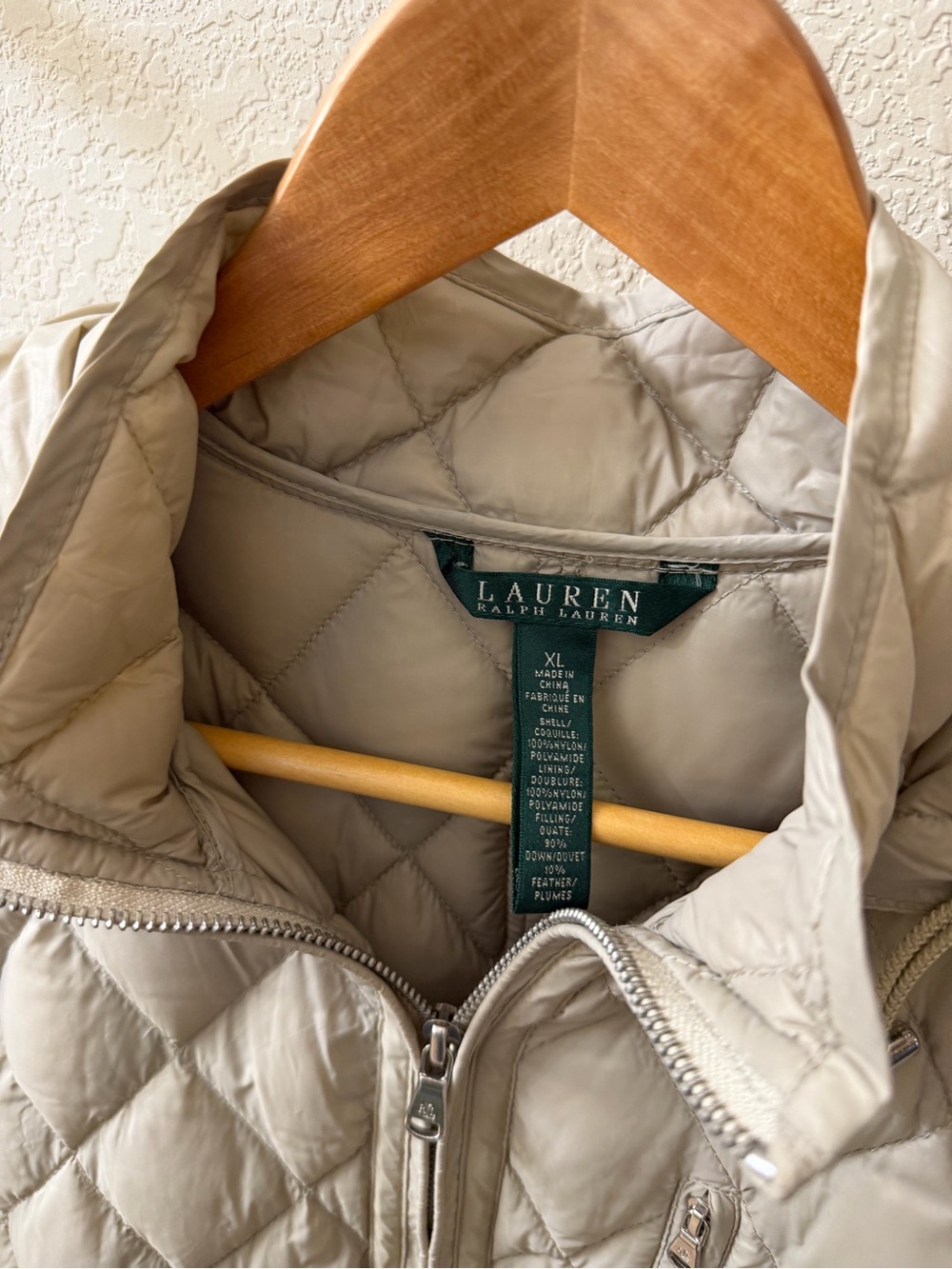 Ralph Lauren Quilted Hooded Puffer Jacket - Beige - Picture 3 of 3